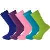  Women's Crew Socks Multi 5 Pairs Combed Cotton Selection 010 
