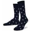 Crew Socks Anchor Design Combed Cotton Seamless Toe