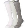  Knee High Socks Plain Multi Colour Combination 3 Pairs Combed Cotton Seamless Toe Non-Slipping