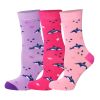 Kids Design 3 Pairs Fish Pattern Crew Socks