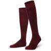 Mysocks Knee High Socks Ribbed-Burgundy