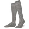 Mysocks Plain Ribbed Knee High Sock-Ash