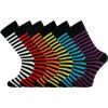 Crew Socks Multi Design Stripe 6 Pairs Size 7-11