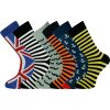 Crew Socks Multi Design 6 Pairs Combed Cotton Seamless Toe Size 7-11