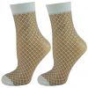 2 Pairs  20 Denier Fishnet Ankle Socks Glitter